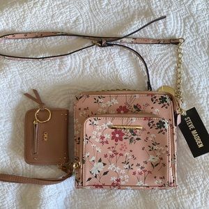 NWT Pink Floral Steve Madden Purse with Wallet